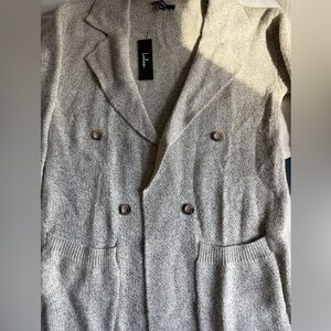 Oatmeal Double-Breasted Cardigan- Lulus- Small
